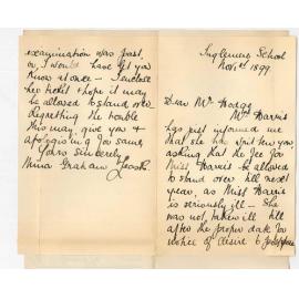 Miss Nina Graham Leask - Inglemere School - Withdrawing Ethel Harris from Junior Theory Examination