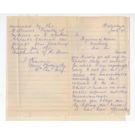 William Charles Grey - Balaklava - Request for Medical Certificates