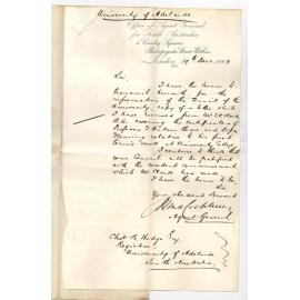 The Agent General - London - Concerning the progress of Mr E V Clark Angas Scholar