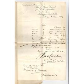 The Agent General - London - Acknowledging receipt of draft for £50 and forwarding Mr Clarks Certificates