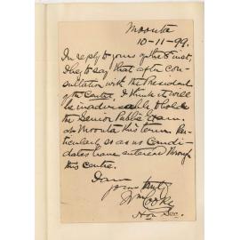 Reverend William Cooke - Moonta - Senior Public Examination at Moonta