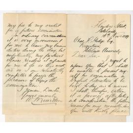 W Muirden - Adelaide - Withdrawing from Higher Public Examination