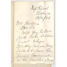 Mrs F E Barnard - Clare - Failure of Miss D A May in Senior Practical Exam