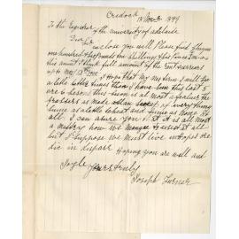 Joseph Turner - Cradock - Forwarding cheque for rent