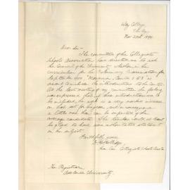 David Henry Hollidge - Hon Secretary Collegiate Schools Association - Concerning Preliminary Examination