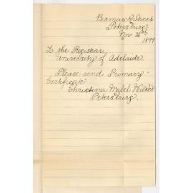 Miss Christina Mabel Walker - Petersburg - Requesting Music Certificate