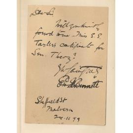 E M Bennett - Malvern - Requesting Music Certificate Miss E E Tayler