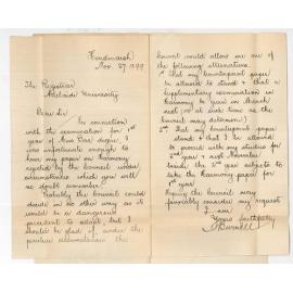 V L Burnell - Hindmarsh - Examination first year Music Bachelor