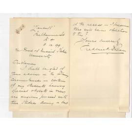 Frederick Bevan - North Adelaide - Students wish to proceed with studies during vacation