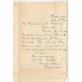 Miss Mabel R Nicolle - Kapunda - Requesting Certificate