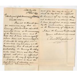 Charles Francis Stephens - Adelaide - Resigning Evening Scholarship