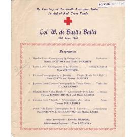 Colonel W. De Basil's Monte Carlo Russian Ballet Programme - Adelaide 1936-1937