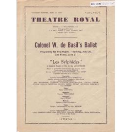 Colonel W. De Basil's Monte Carlo Russian Ballet Programme - Adelaide 1939-1940