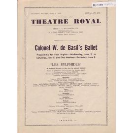 Ballets Russes - Cast list - Matinee - 5-8 June 1940