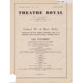 Ballets Russes - Cast list - Evening - 5-8 June 1940