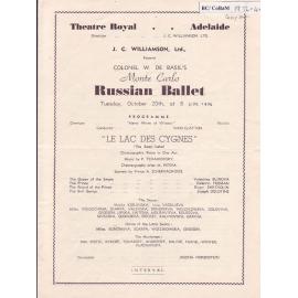 Ballets Russes - Cast list -Evening - 20 October 1936