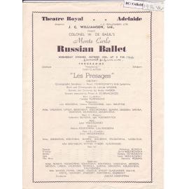Ballets Russes - Cast list - Evening - 28 October 1936