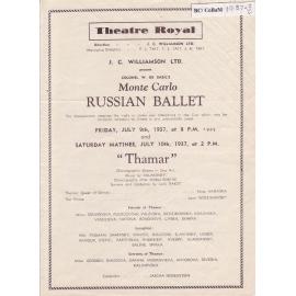 Ballets Russes - Cast list - Evening - 9 July 1937 - Matinee - 10 July 1937