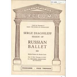 Serge Diaghileff Season of Russian Ballet, 1926