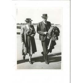 Howard Florey with Sister Hilda on Arrival in Melbourne, 1944