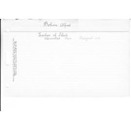 BOHM, Alfred