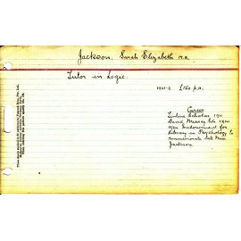 JACKSON, Sarah Elizabeth