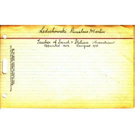 LEDOCHOWSKI, Stanislaus Martin