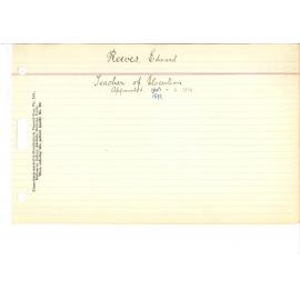REEVES, Edward