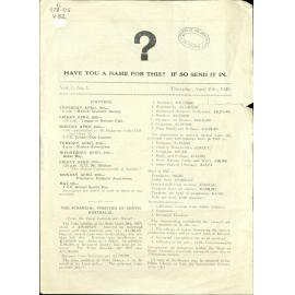 Varsity Ragge Volume 1 No 1 1928