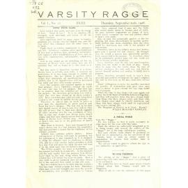 Varsity Ragge Volume 1 No 10 1928