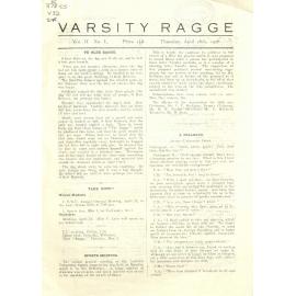 Varsity Ragge Volume 2 No 1 1929