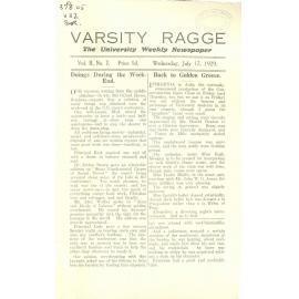 Varsity Ragge Volume 2 No 7 1929