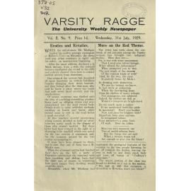Varsity Ragge Volume 2 No 9 1929