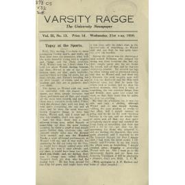 Varsity Ragge Volume 3 No 13 1930