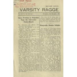Varsity Ragge Volume 3 No 15 1930