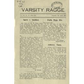 Varsity Ragge Volume 3 No 17 1930
