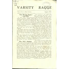Varsity Ragge Volume 1 No 1 1934