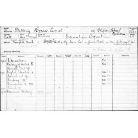 BILLING, Horace Lionel