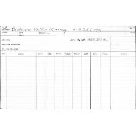 CUDMORE, Arthur Murray