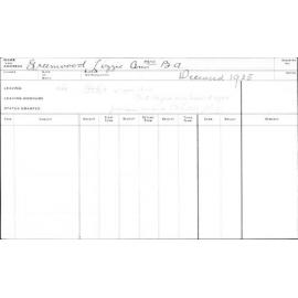 GREENWOOD, Lizzie Ann