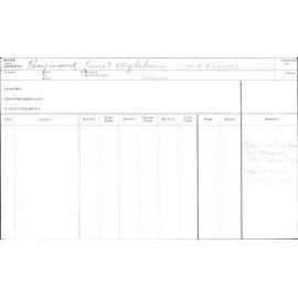 HAYWARD, Lionel Wykeham