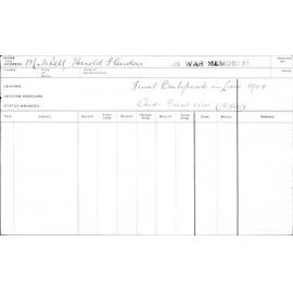 MITCHELL, Harold Flinders