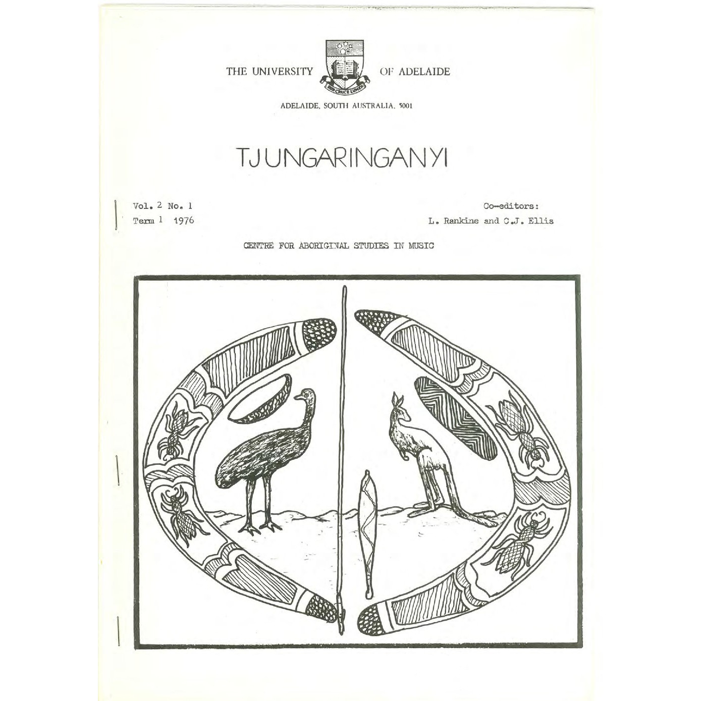 Tjungaringanyi newsletter - Centre for Aboriginal Studies in Music (CASM), 1975 to 1992