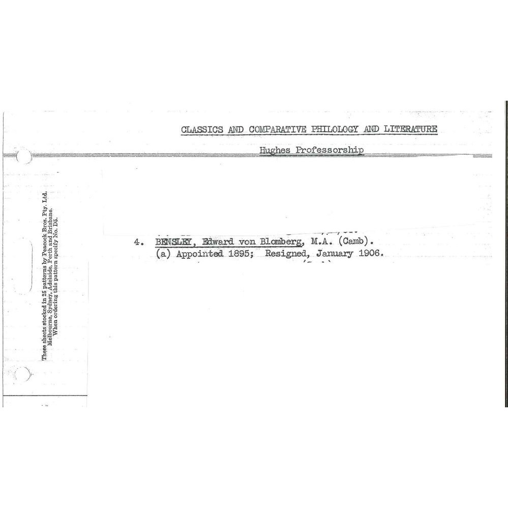 Edward von Blomberg Bensley