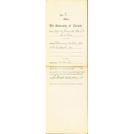 Returning Voucher for W G Duffield