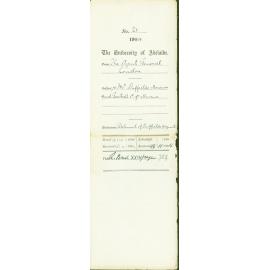 Mr Walter Geoffrey Duffield allowance - Paid Herbert William Gartrell 1st quarters allowance