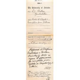 Credit for Subjects and Exemption from Lectures