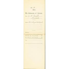 Certificate for the Degree of Bachelor of Arts for Francis Henry Cowell