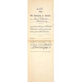 Acknowledging Certificate particulars re Advanced Grade