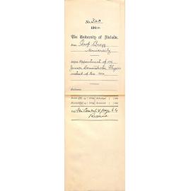 Appointment of one Junior Demonstrator Physics 1904